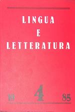 Lingua e letteratura. N. 4, 1985