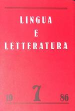 Lingua e letteratura. N. 7, 1986
