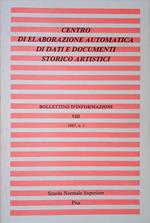 Centro di elaborazione automatica di dati e documenti storico artistici. Bollettino d'informazioni VIII. 1987, n. 1