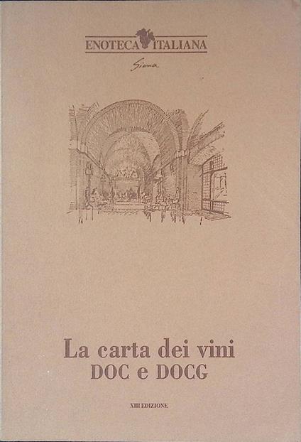 La carta dei vini doc e docg - copertina