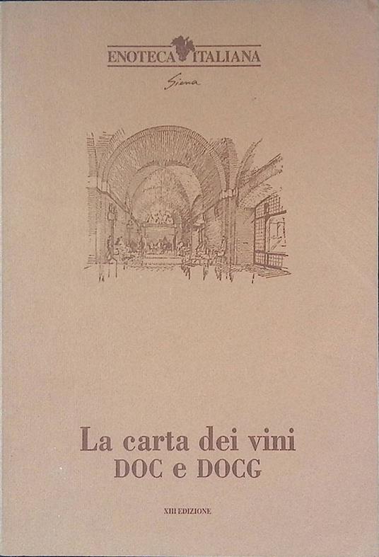 La carta dei vini doc e docg - copertina