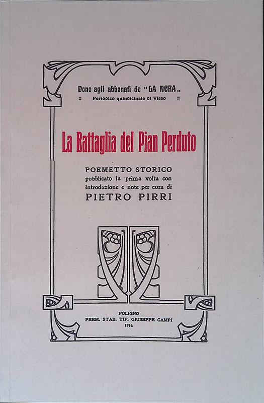 La Battaglia del pian Perduto. Poemetto storico - Pietro Pirri - copertina