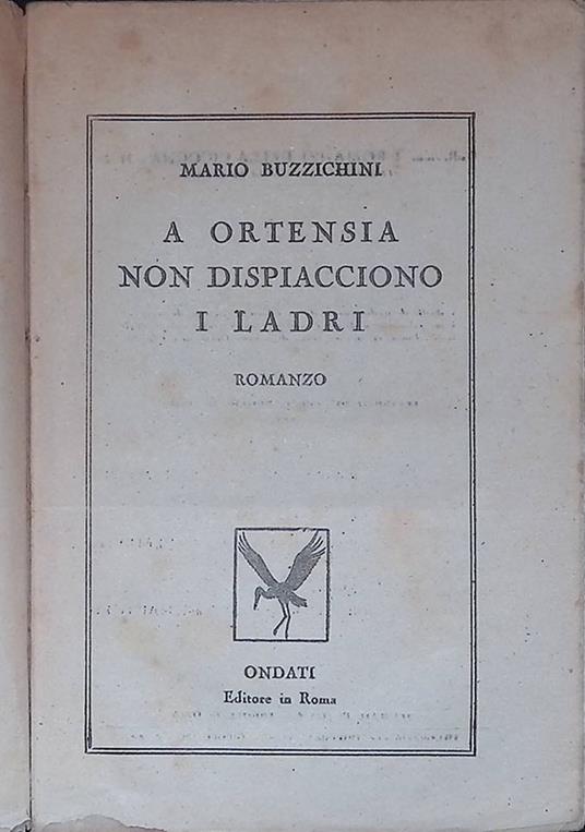 A Ortensia non dispiacciono i ladri - Mario Buzzichini - copertina