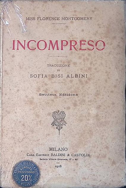 Incompreso - Florence Montgomery - copertina