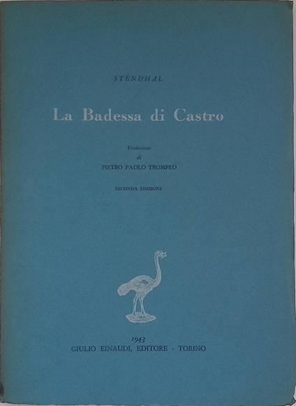 La badessa di Castro - Stendhal - copertina