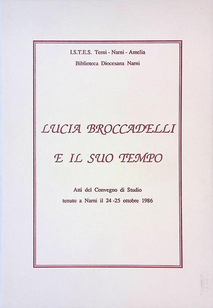 Lucia Broccadelli e il suo tempo - copertina