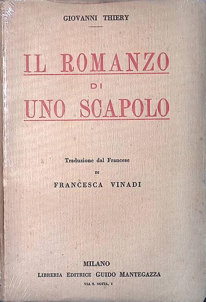 Il romanzo di uno scapolo - copertina