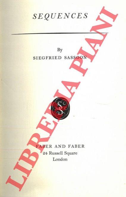 Sequences - Siegfried Sassoon - copertina