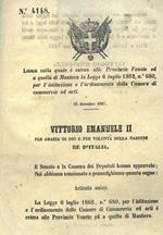 Legge colla quale è estesa alle Provincie Venete ed a quella di Mantova la legge (...) per l'istituzione e l'ordinamento delle Camere di Commercio ed Arti