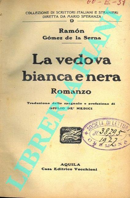 La vedova bianca e nera - Ramón Gómez de la Serna - copertina