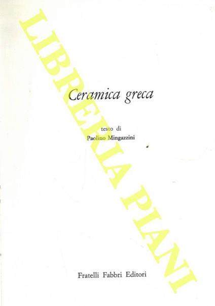 Ceramica greca - Paolino Mingazzini - copertina