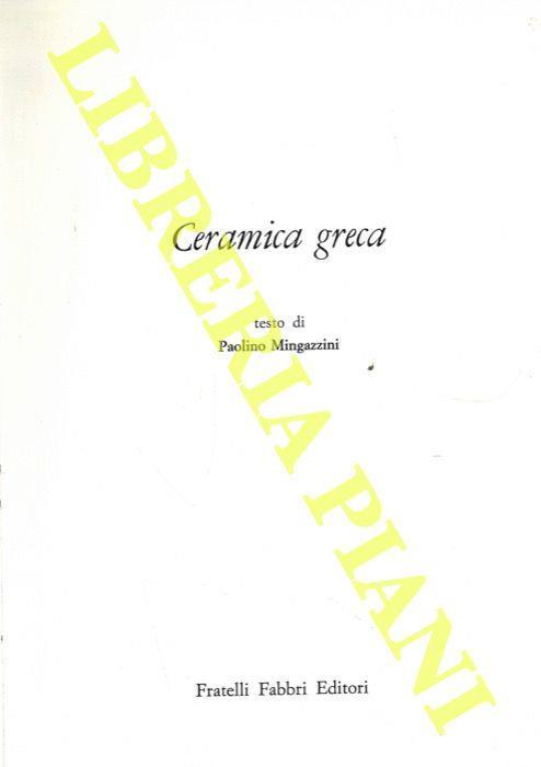 Ceramica greca - Paolino Mingazzini - copertina