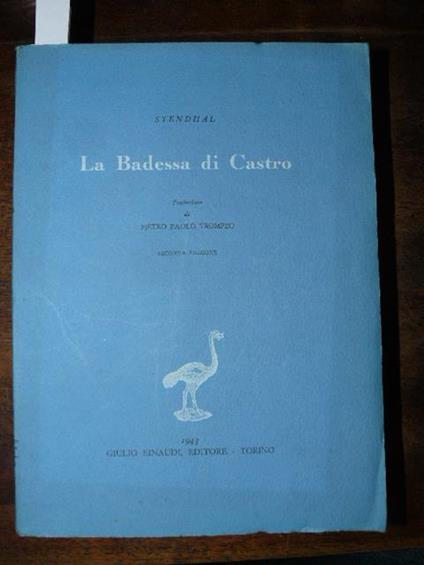 La badessa di Castro, Traduzione di Pietro Paolo Trompeo, Seconda edizione - Stendhal - copertina