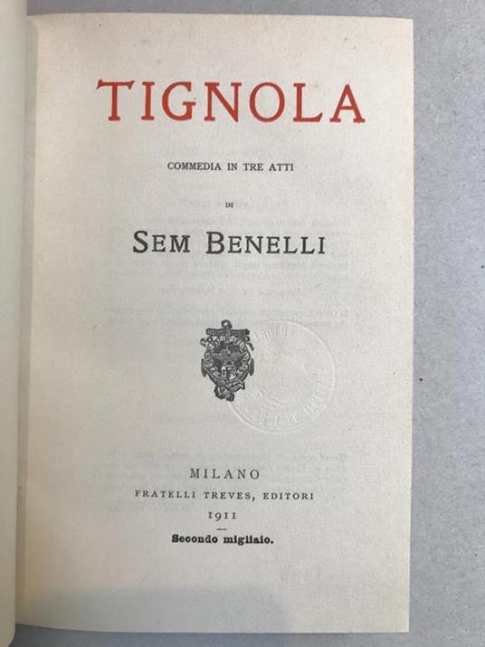 Tognola - Sem Benelli - copertina