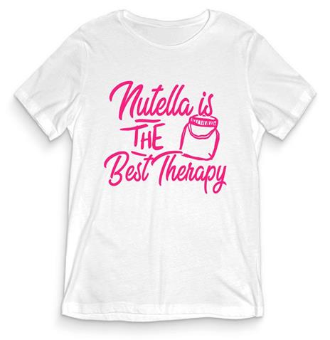 T-Shirt Uomo Bianca Tee158 Tg S Nutella Is The Best Therapy