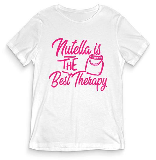 T-Shirt Uomo Bianca Tee158 Tg M Nutella Is The Best Therapy