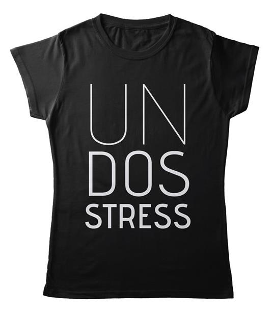 T-Shirt Nera Donna Tee163 Tg L Un Dos Stress