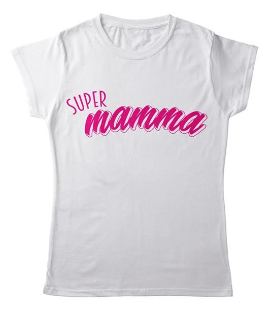 T-Shirt Donna Bianca Tee183 Tg Xl Super Mamma