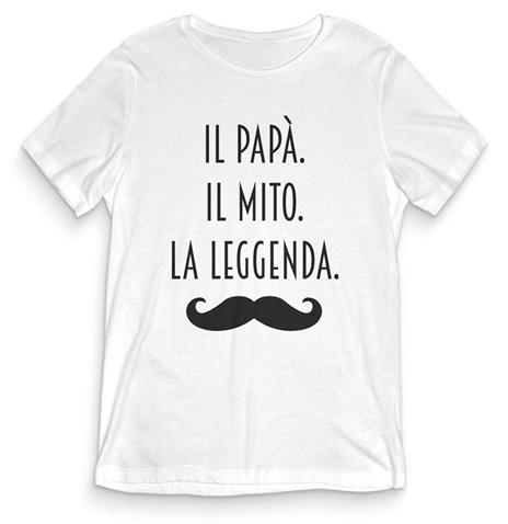 T-Shirt Uomo Bianca Tee184 Tg M Il Papà Il Mito La Leggenda