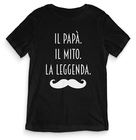 T-Shirt Uomo Nera Tee184 Tg M Il Papà Il Mito La Leggenda