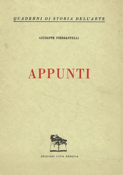 Appunti - Giuseppe Piersantelli - copertina