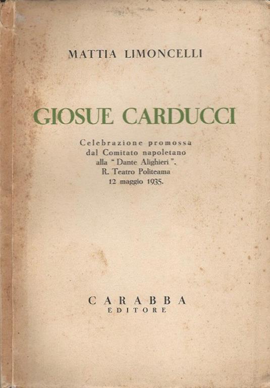Giosue Carducci - Mattia Limoncelli - copertina