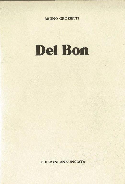 Del Bon - Bruno Grossetti - copertina