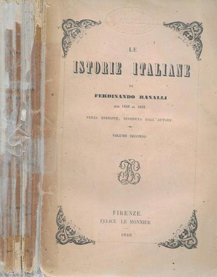 Le istorie italiane - Ferdinando Ranalli - copertina