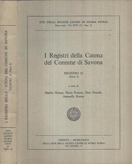 I Registri della Catena del Comune di Savona - copertina