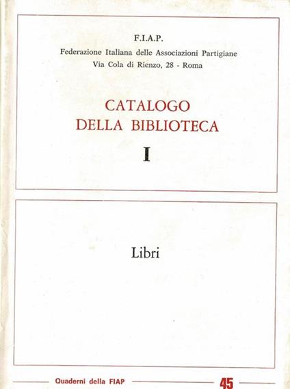 Catalogo della Biblioteca - copertina
