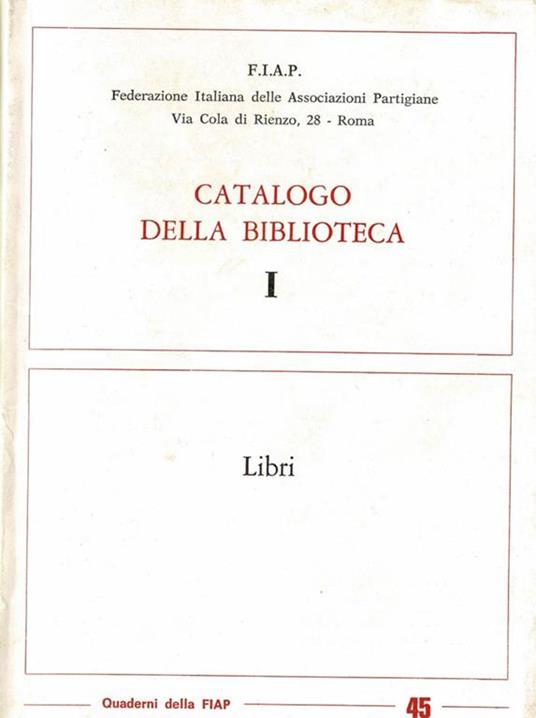 Catalogo della Biblioteca - copertina