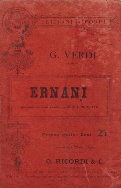 Ernani - Giuseppe Verdi - copertina