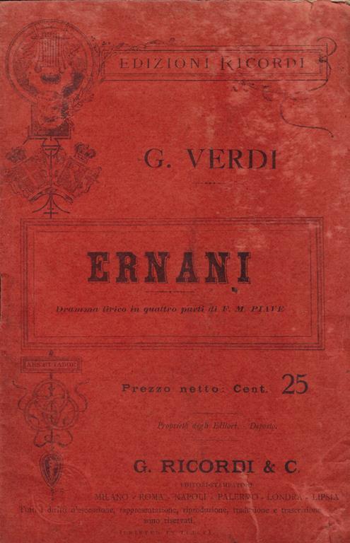 Ernani - Giuseppe Verdi - copertina