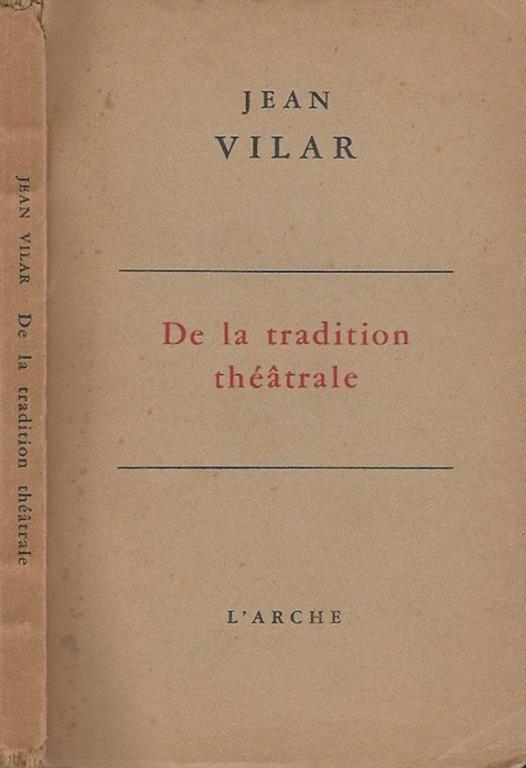De la tradition théatral - copertina