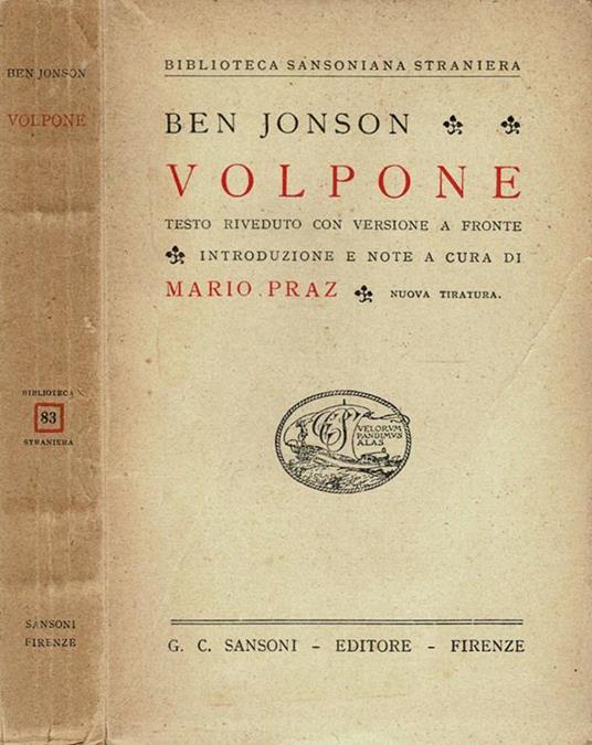 Volpone - Ben Jonson - copertina