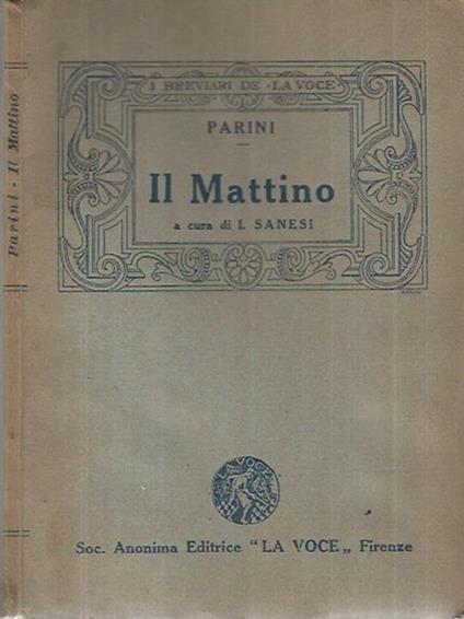 Il Mattino - Giuseppe Parini - copertina
