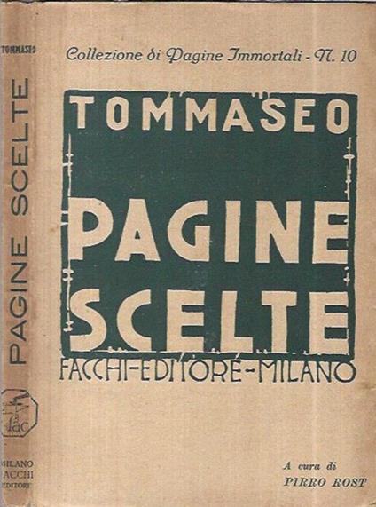 Pagine scelte - Niccolò Tommaseo - copertina