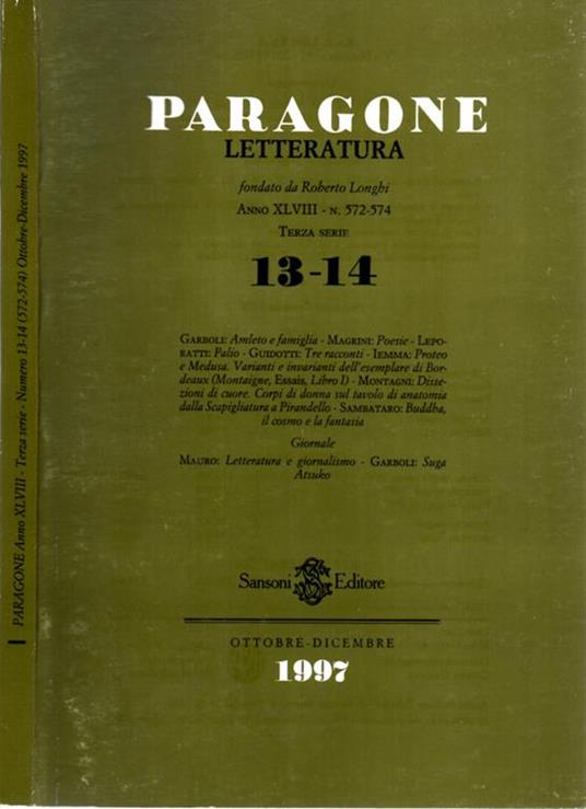 Paragone - Roberto Longhi - copertina