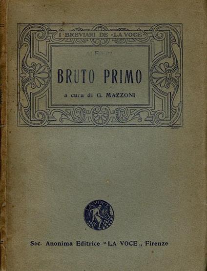 Bruto Primo - Vittorio Alfieri - copertina