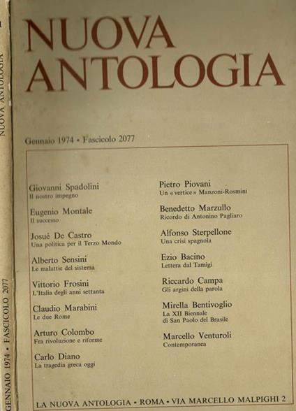 Nuova Antologia - copertina