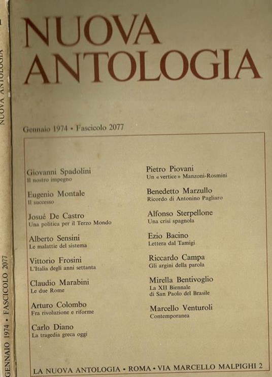 Nuova Antologia - copertina