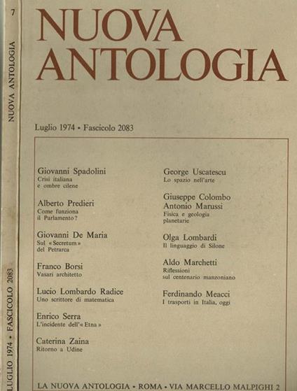 Nuova Antologia - copertina