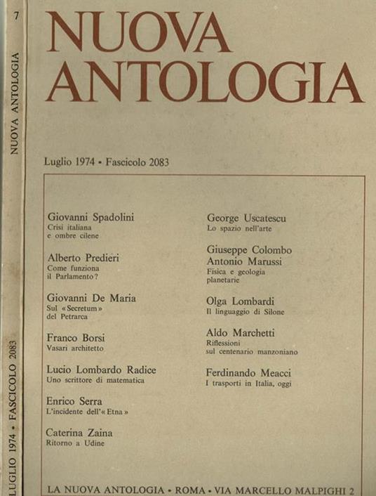 Nuova Antologia - copertina