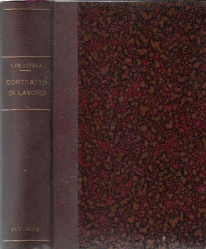 Il contratto di lavoro - Luigi De Litala - copertina