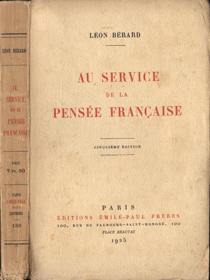 Au service de la pensèe francaise - copertina