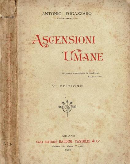 Ascensioni umane - Antonio Fogazzaro - copertina