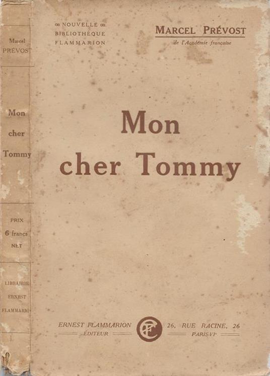 Mon cher Tommy - Marcel Prévost - copertina