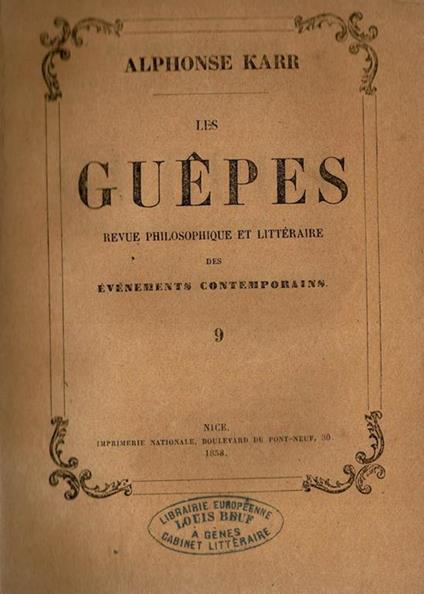 Les Guepès - Alphonse Karr - copertina