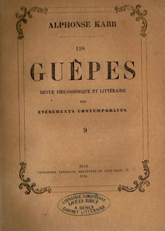 Les Guepès - Alphonse Karr - copertina