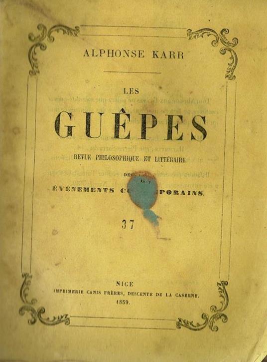 Les Guepès - Alphonse Karr - copertina